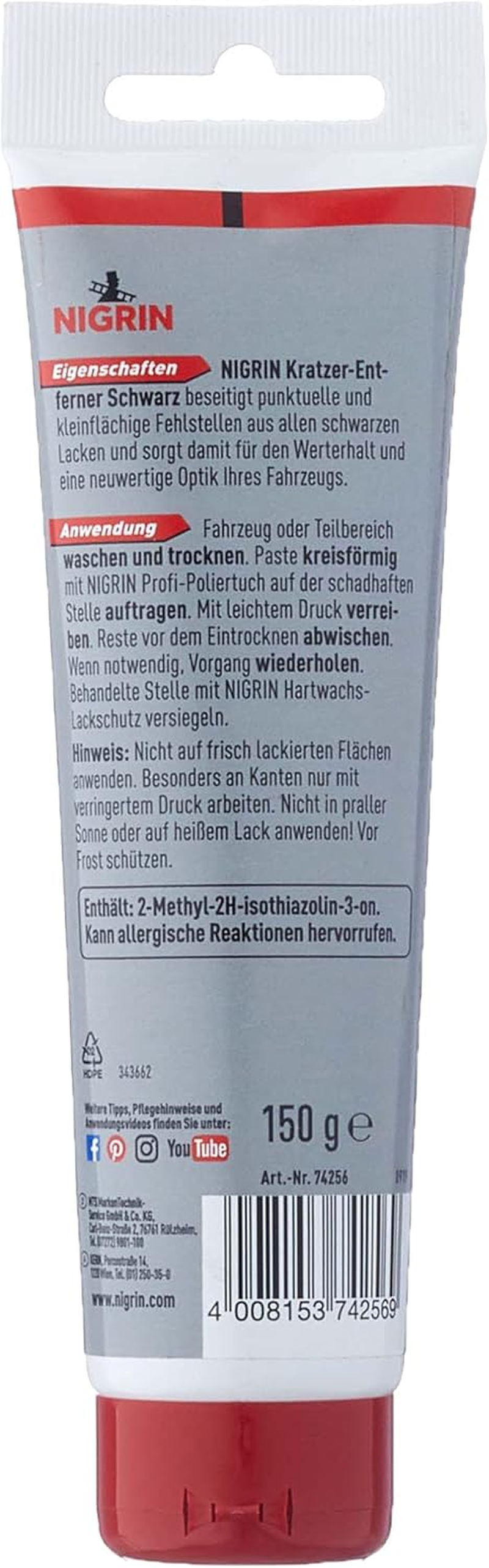 Nigrin Black Scratch Doctor for Car Automotive Scratch Remover Paint Repair/Restorer 150G/5.3Oz image number 4