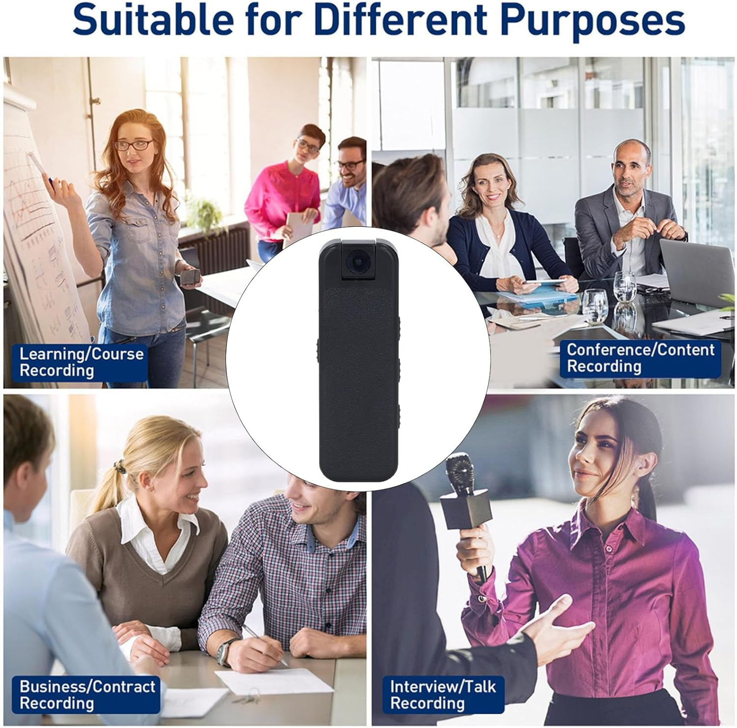 Small Wearable Camera, 1080P HD Body Worn Camera Nightvision with 180 Degree Rotating Lens, Pocket Video Recorder with Back Clip for Outdoor Cycling image number 6