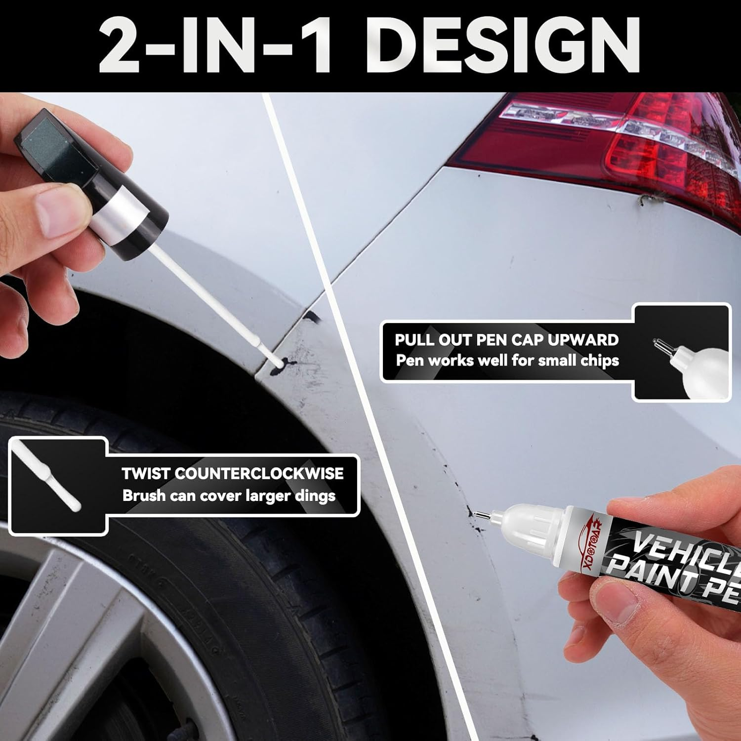 White Car Paint Touch up Pen, Color Accurate Touch up Paint for Cars, Professional Automotive Paint Scratch Repair, Lasting Auto Scratch Remover, Quick Drying, Easy to Use, Safe and Non-Toxic image number 4