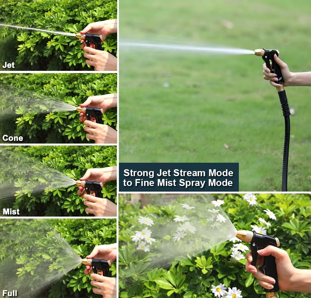 ESOW Brass Garden Hose Nozzle, Heavy Duty Metal Spray Gun with Full Brass Nozzle, Adjustable Water Flow, 3/4" Standard Hose Fitting, Perfect for Watering, Cleaning & Car Washing image number 1