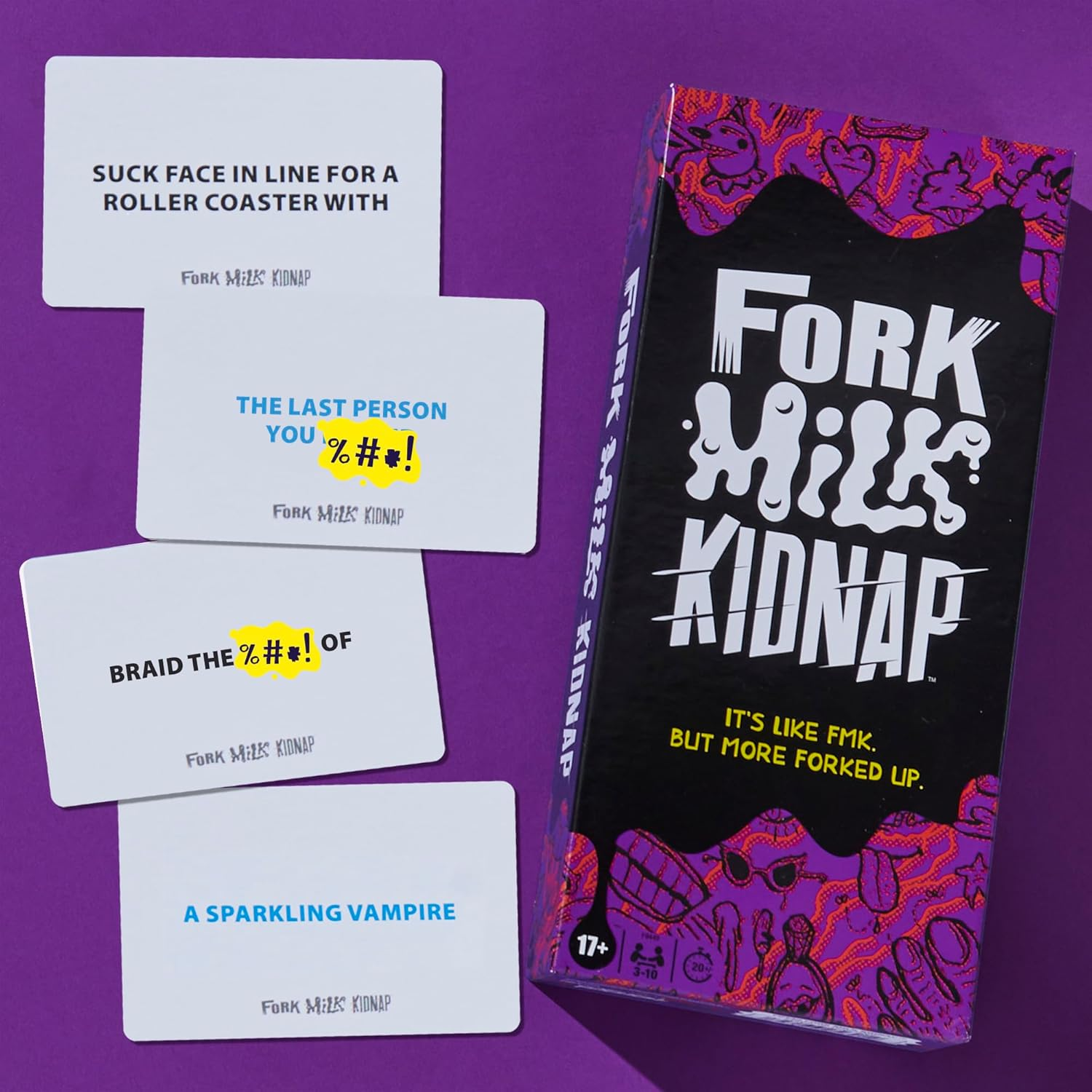 Hasbro Gaming Fork Milk Kidnap Game for Adults Only | an Adult Party Game of Questionable Choices | Ages 17+ | for 3 to 10 Players | Hilarious NSFW Card Games image number 5