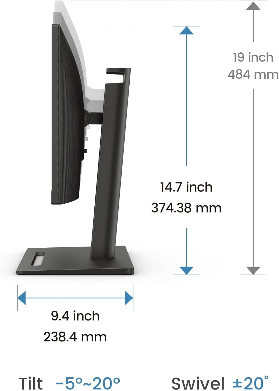 Benq GW2490T 23.8&rdquo; IPS 1080P Home Office Monitor, FHD, 100Hz, Ergo Design, High Refresh Rate, 99% Srgb, VESA Mediasync, B.I, Flicker Free, Low Blue Light, Epaper, Coding Mode, T&Uuml;V Rheinland Certified image number 5