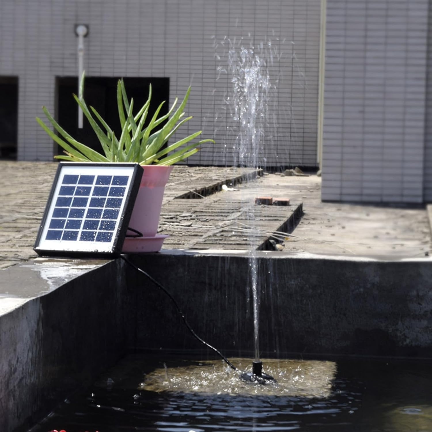 Solar Fountain Pump, 1.5W Miniature Brushless Solar Submersible, ABS Solar Water Pump for Aquarium, Fountain, Pond, Patio Garden image number 3