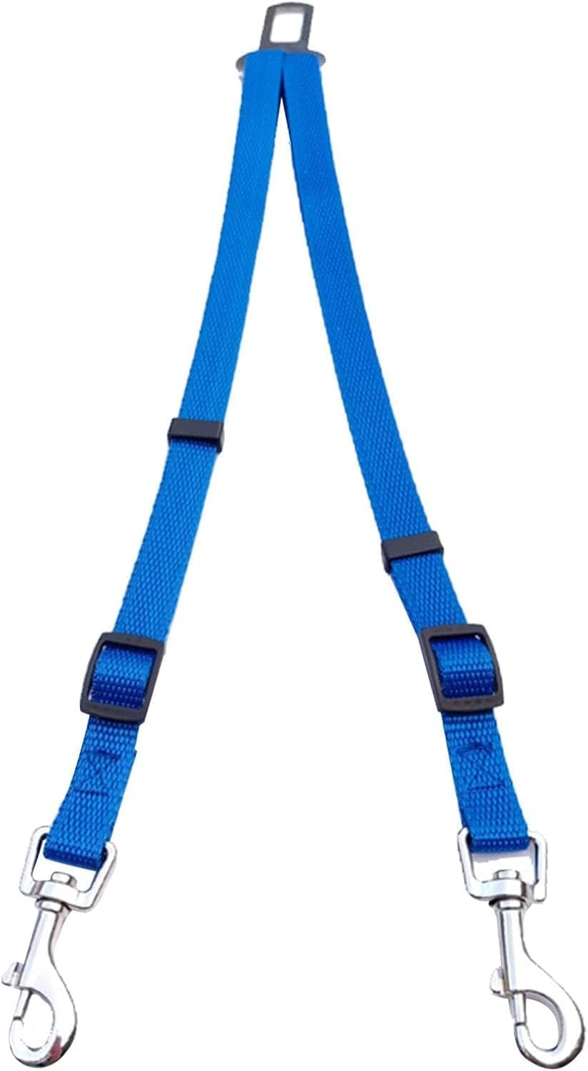 Dog Car Seat Belt Harness, 1-Pack Heavy Duty Adjustable Pet Safety Restraint with Shock-Absorbing Spring & Quick-Release Buckle for Small Medium Large Dogs Vehicle Travel Protection