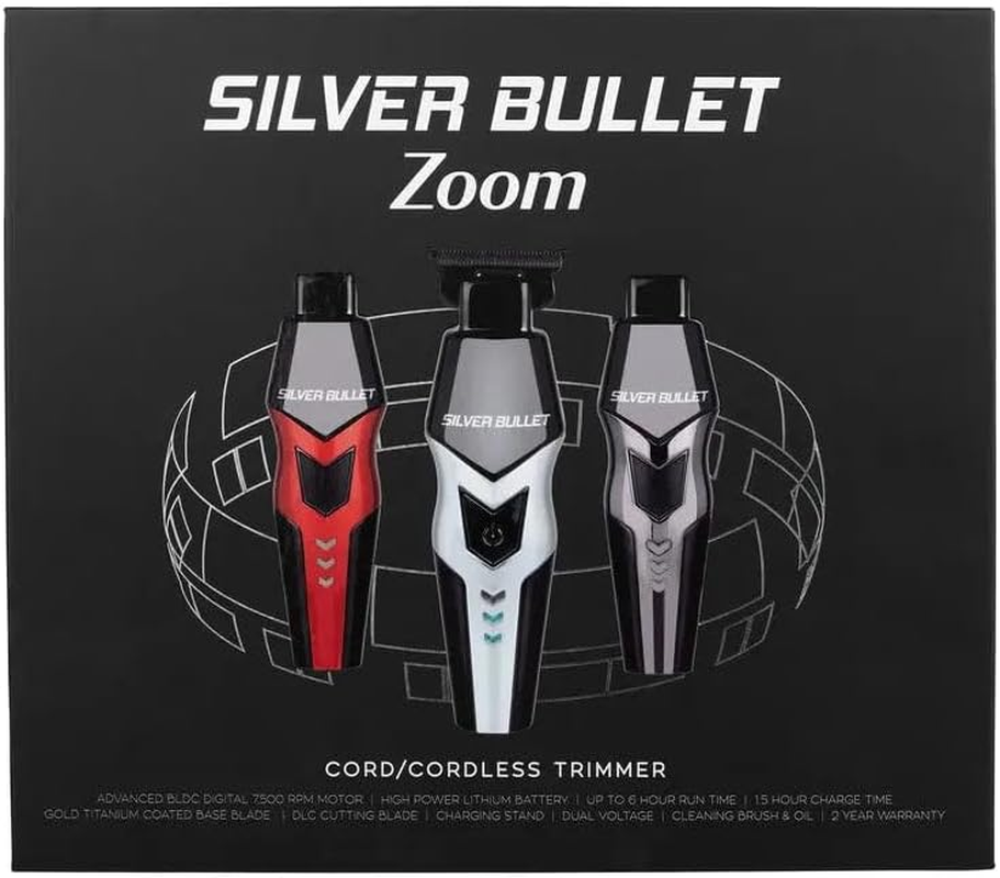 Silver Bullet Hair Trimmer for Men - Zoom Cord/Cordless Trimmer, Hair Care, Unisex Department, High Performance image number 1