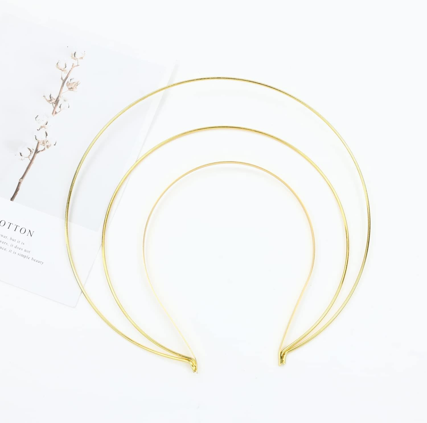 Gold Metal Queen Goddess Angel Halo Crown Headband Hairbands Tiara Hair Hoops DIY Craft Bands Headpieces Party Cosplay Costume Hair Accessories (6 Pack of 3 Layer)