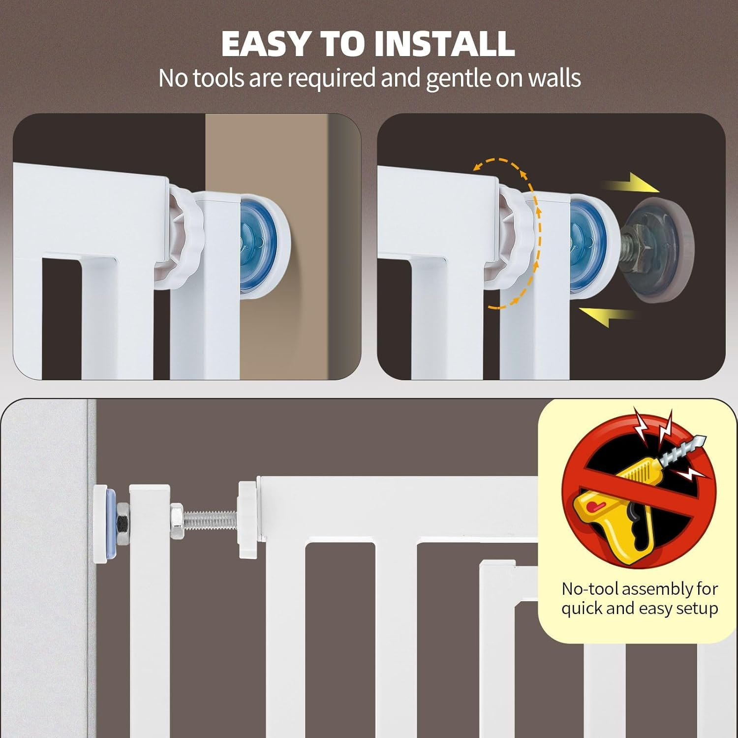 Pet Scene Safety Gate 200Cm Extra Tall Retractable Pet Dog Cat Fence Enclosure Barrier Safe Guard Indoor Security Fencing for Doorway Stairs Kitchen 70-85Cm Extension Adjustable image number 2