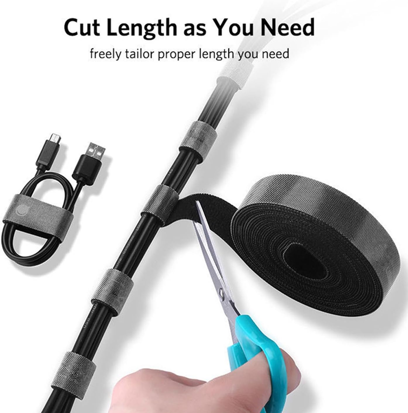 10M Hook & Loop Heavy Duty Strap Reusable Cable Ties Grip TV Tidy Organiser image number 2