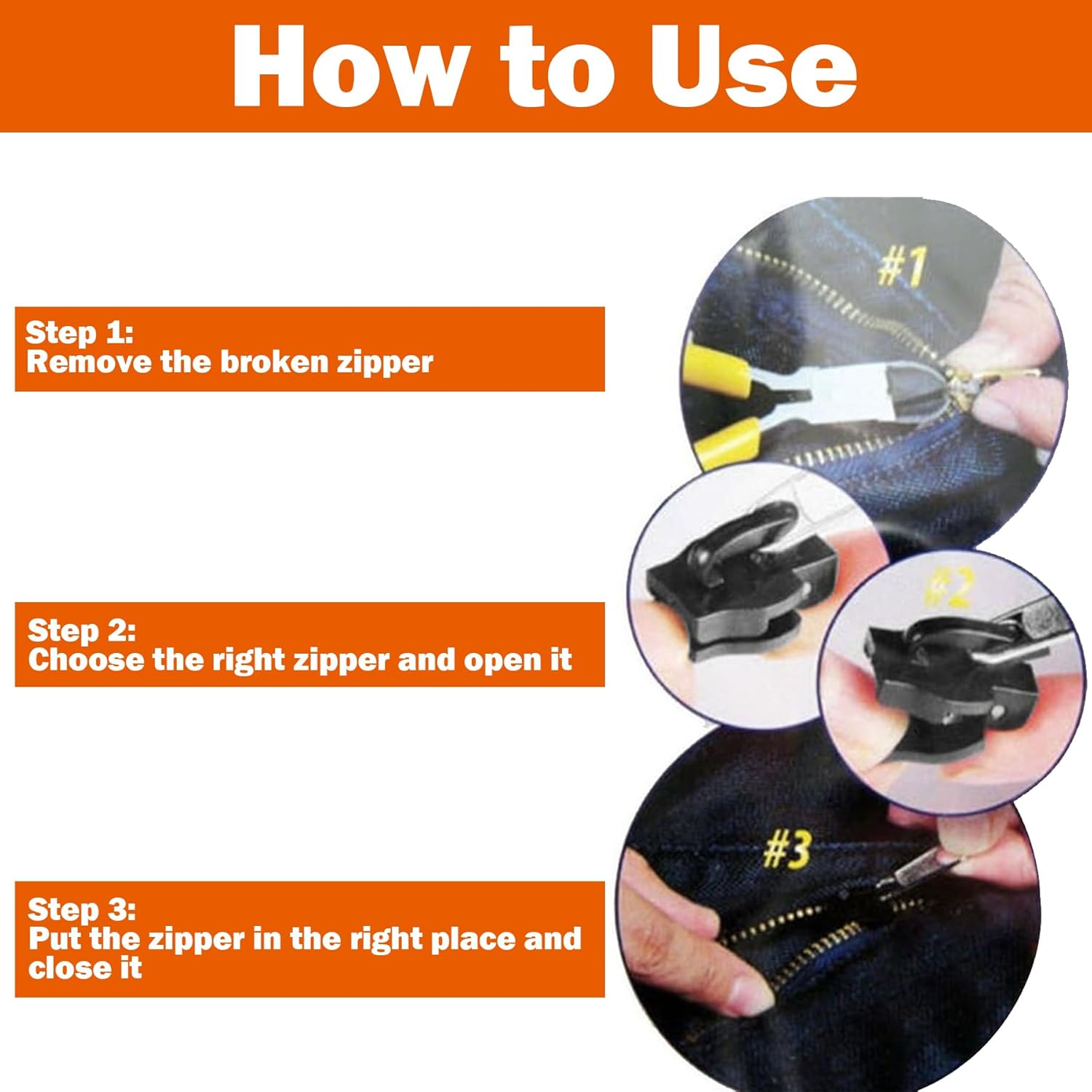 6Pcs Universal ABS Plastic Zipper Pull Fix Repair Kit image number 4