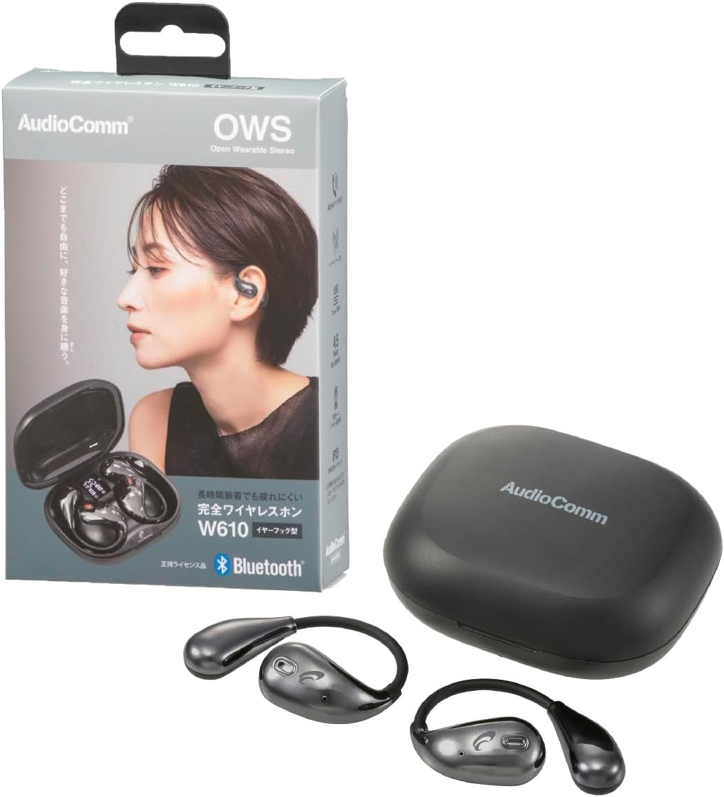 Ohm (OHM) Audiocomm Fully Wireless Earbuds OWS Ear Hooks Beige |HP-W610N-U 03-3194 Ohm Electric
