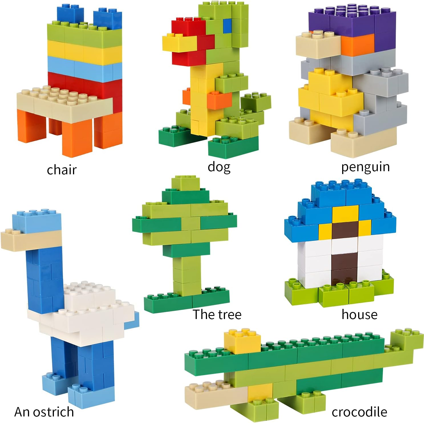 Classic Building Bricks Compatible with All Major Brands, 399 Pieces High Bulk Building Blocks in Random Color, Kids Creative Kit, for above 6 Year Old Boys Girls（ Mixed Shape） image number 5