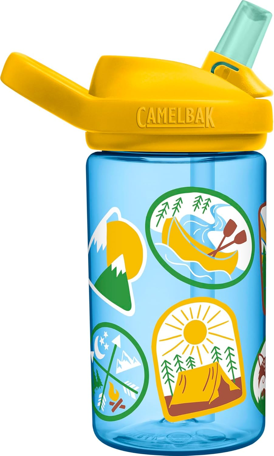 Camelbak Kid'S Eddy+ Water Bottle, Explorer Patches, 0.4 Litre Capacity image number 3