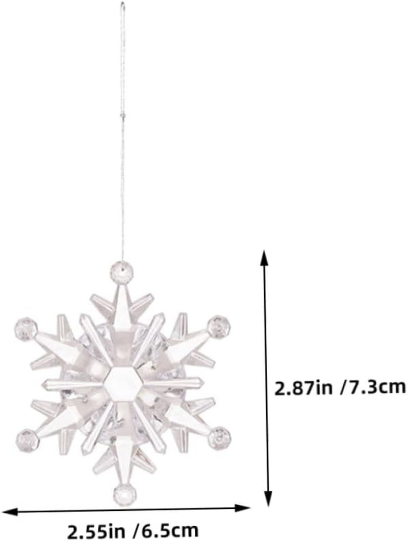 Unique Snowflake Pendant Acrylic Crystal Christmas Tree Decor Silver Christmas Decorations DIY Snowflake Ornaments for Winter Celebrations image number 4