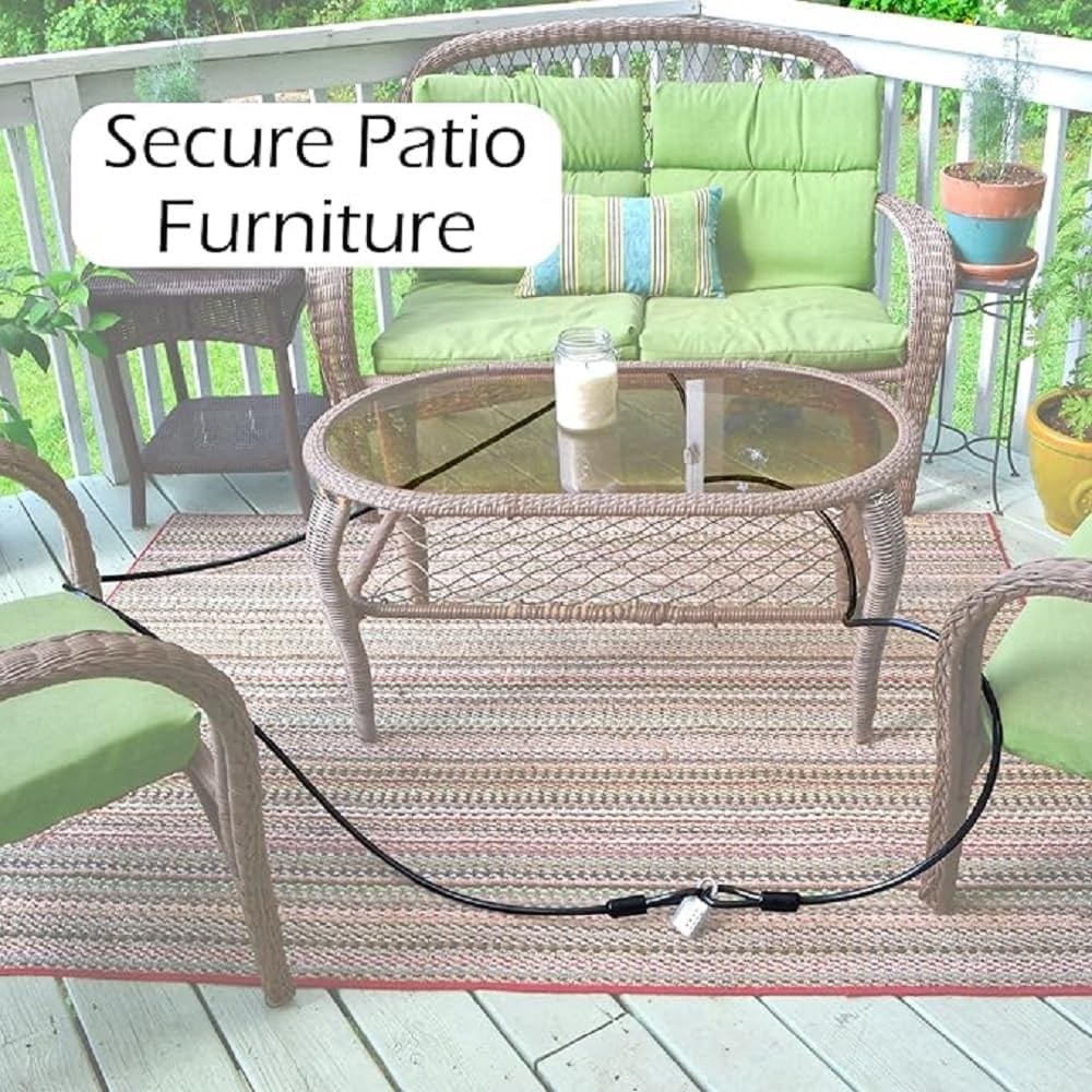 Steel Wire Lock Line,Stainless Steel Cable Lock, Bike Security Steel Cable,High Reliability Security Lock for Bicycle Double Looped Stainless Steel, External Bike Scooter Cable Lock Cable (Black) - Green image number 6