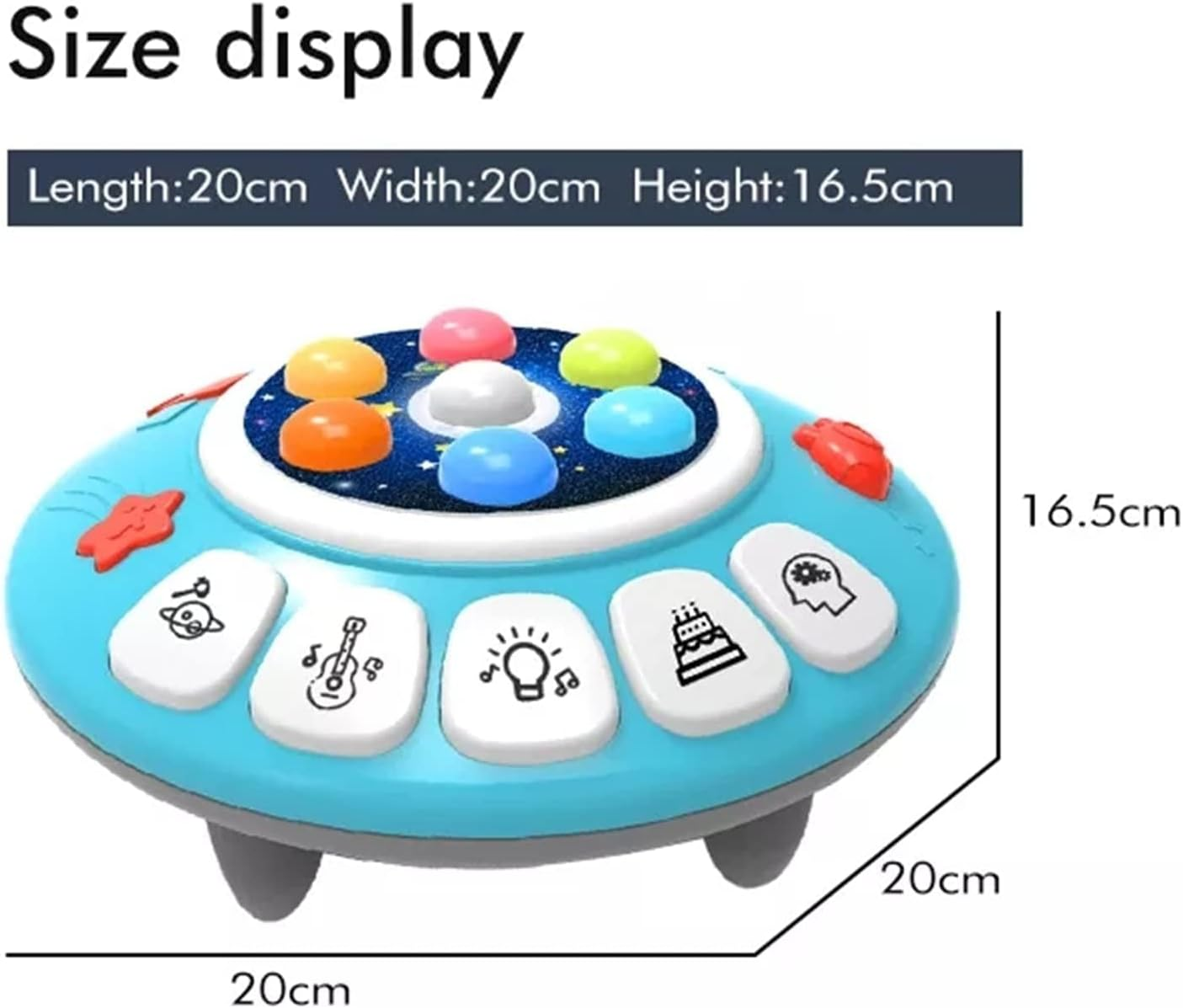 8-In-1 Musial Pounding Toy, Toddler Toy Age 2-4 Boy, Light-Up UFO Musical Interactive Pounding Toy, Spaceship Hammer Educational Game for 2 3 4 5 Kids, Fun Birthday Gifts Boys Girls Present image number 5