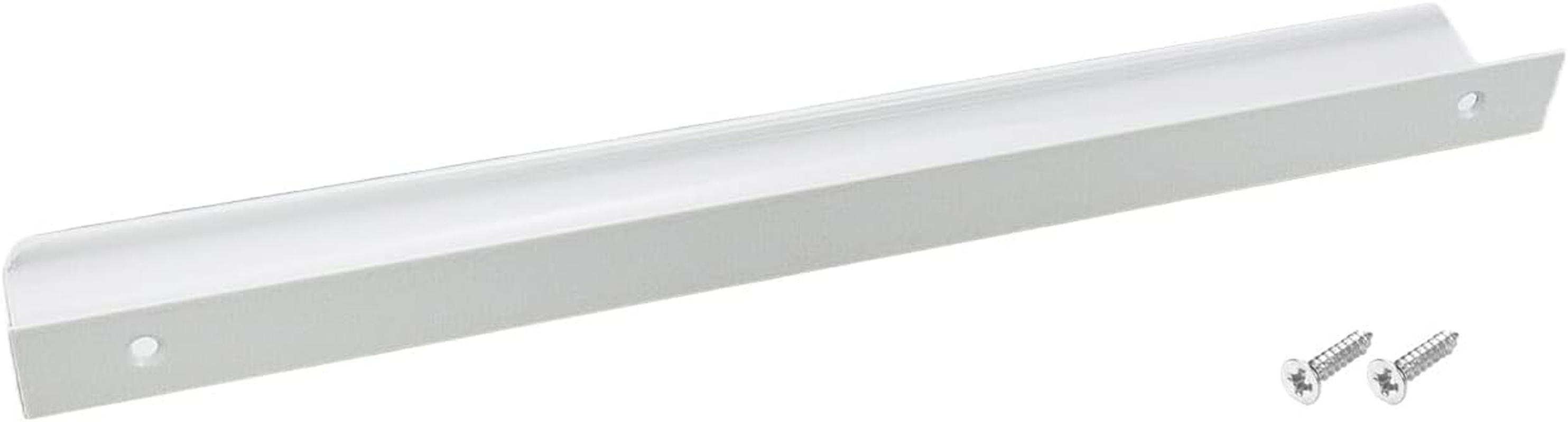 Tsnamay 2Pcs 11.65" White Arc Surface Pull,White Edge Pulls Furniture Drawer Handles Hidden Cabinet Handle,Hole Dia.10.08"/256Mm image number 1