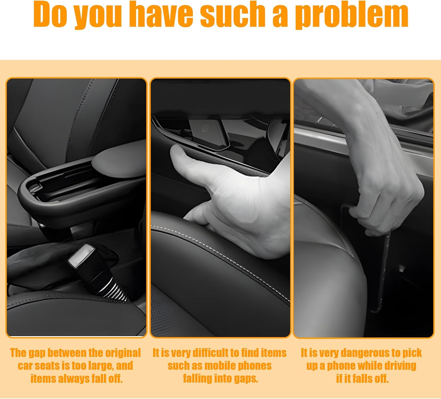 2Pcs Car Seat Gap Filler Organizer, Car Seat Gap Organizer with Phone Holder, Upgraded Gap Filler between Seat Catcher, Fits Most Vehicles image number 2