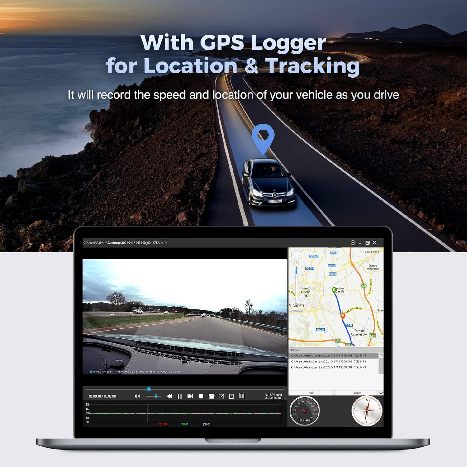 PRUVEEO H5-4CH 12'' Rear View Mirror Camera,4 Channel Mirror Dash Cam Detached Camera Fhd1080Px4,Dash Cam Front and Rear and Side(Left,Right),Night Vision,Gps,Parking Monitor,Free 128GB Card image number 5