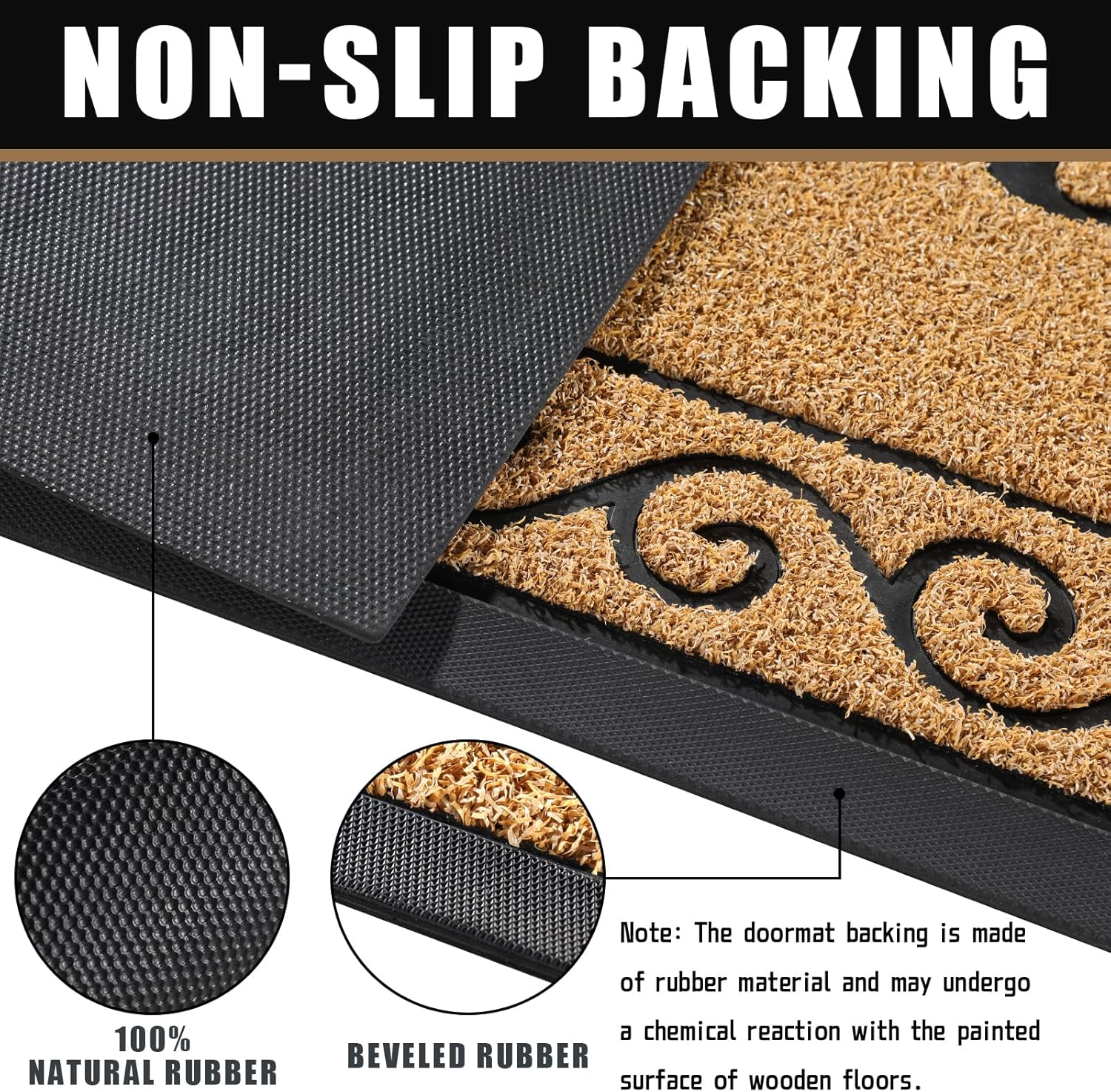 Yimobra Welcome Front Door Mat, Heavy Duty Easy Clean Doormat Indoor Outdoor, Waterproof Quick Dry Floor Mat for Home, Garage, Hign Traffic Areas, Non Slip, Low Profile, 29.5X17 Inches, Yellow image number 3