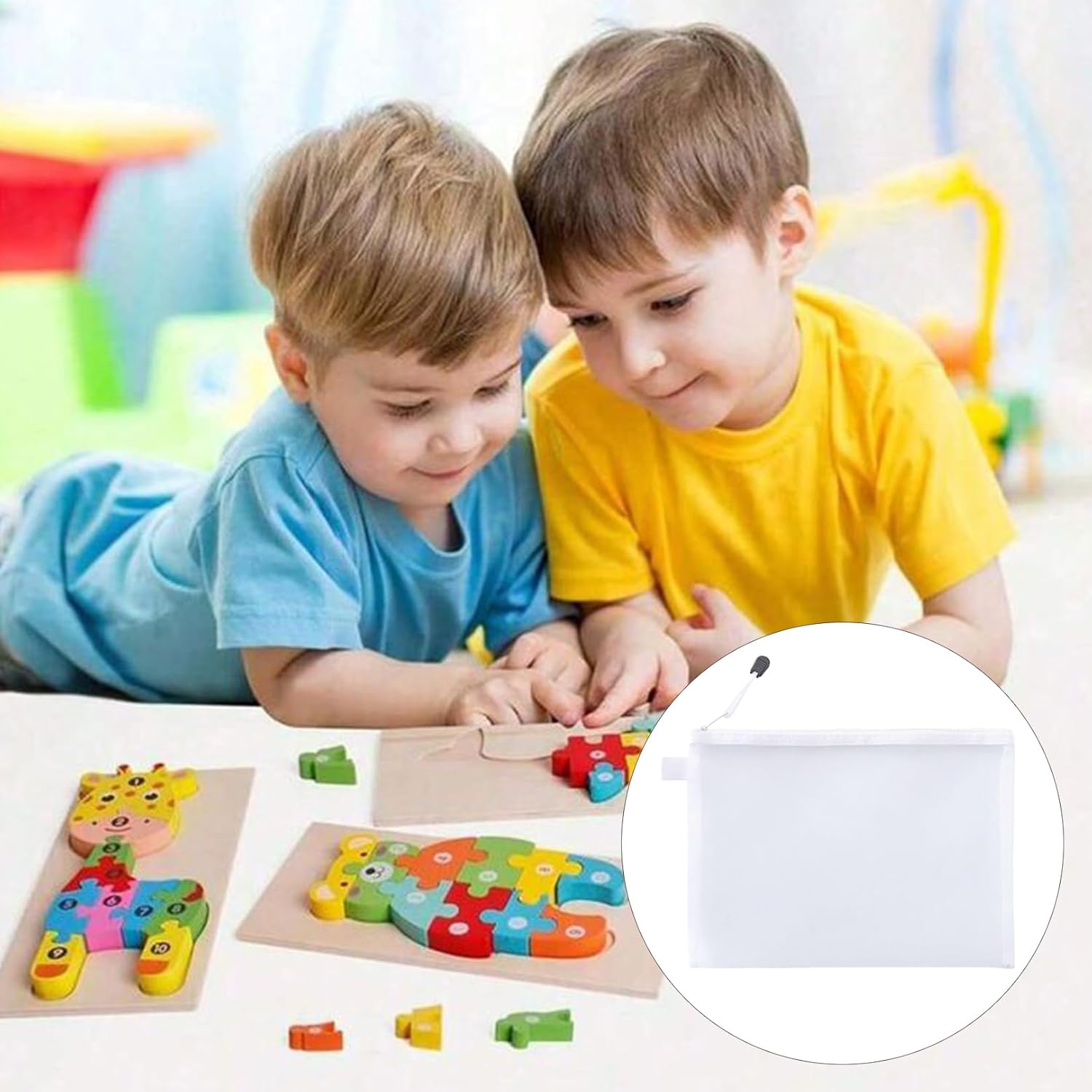 Set of 4 Small Cosmetic Bags, Bag Organiser, Small Cosmetic Bag for Handbag, Multifunctional Make-Up Bag, Small, Fashionable Make up Bag, Suitable for Men, Women, Outdoor Travel Use (White) image number 2