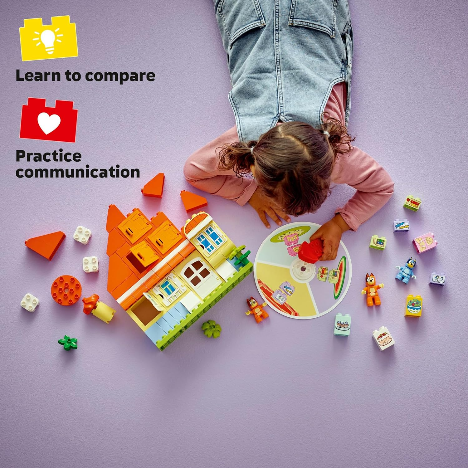 LEGO&reg; DUPLO&reg; Bluey: Bluey&rsquo;S Family House with Memory Game 10459 2-In-1 Interactive Toy Combines Family Recall Fun with Pretend Play Inspired by the TV Show, Toy for Ages 3 Plus image number 2