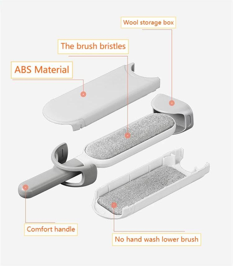 Ulata 2Pc Garment Brush,Double Sided Self Cleaning Loose Hair Catcher for Pet, Hair Cleaner for Clothes, Sofa, Carpet,Electrostatic Adsorption image number 3
