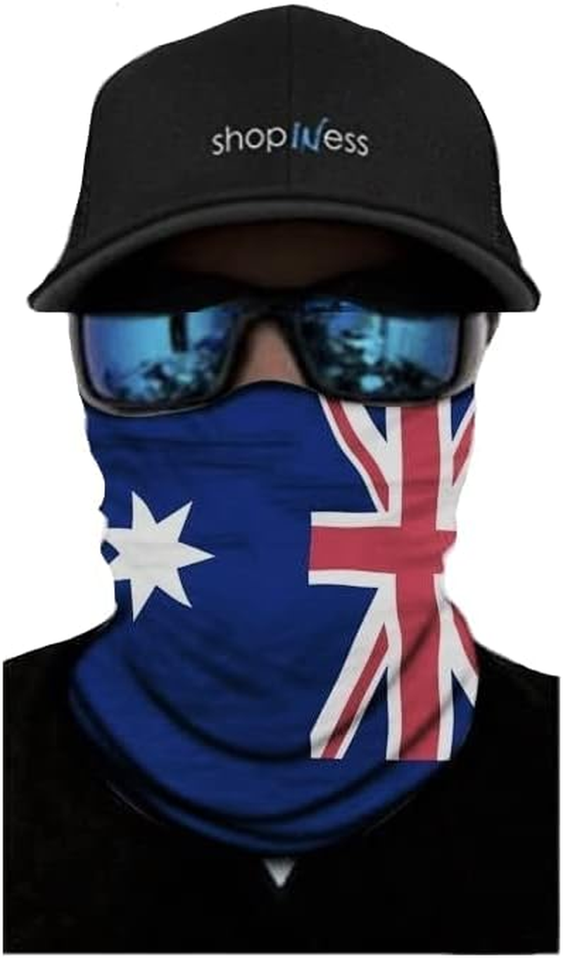 Shopiness Unisex Tube Scarf Adult Multifunctional Headband Bandana Neck Gaiter for Motorbike Sport Events and Parties Outdoor Activities Football World Cup Australia image number 1