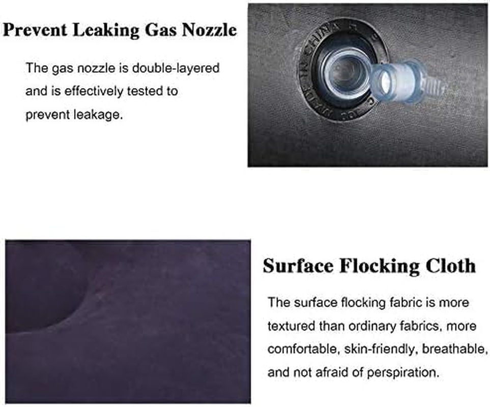 Inflatable Deck Chair with Household Air Pump Blow up Couch Lounger Sofa Set for Indoor Living Room Outdoor Travel Camping Picnic (Blue) image number 3