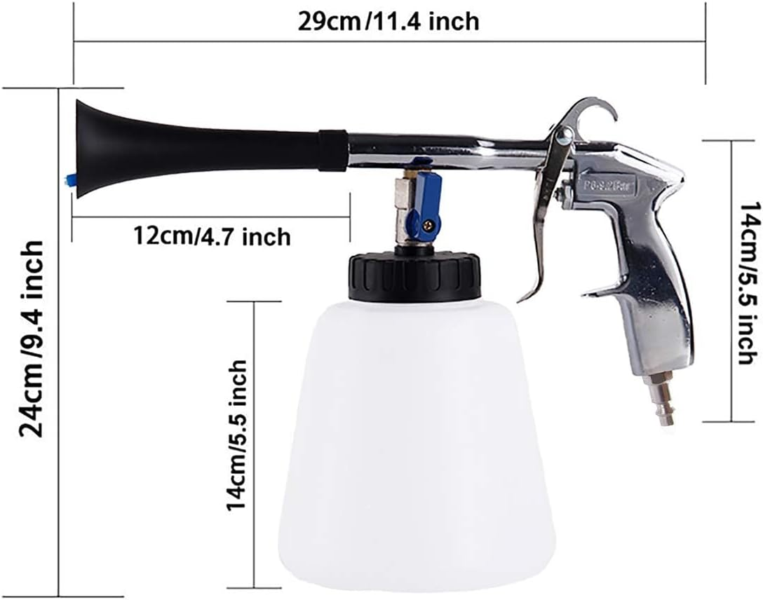 High Pressure Cleaning Tool Turbo Cleaning Gun Car Detailing Kit Professional Auto Interior Cleaner Detailing Wash Wash Spray Bottle Nozzle with 1L Bottle for Air Compressor image number 6