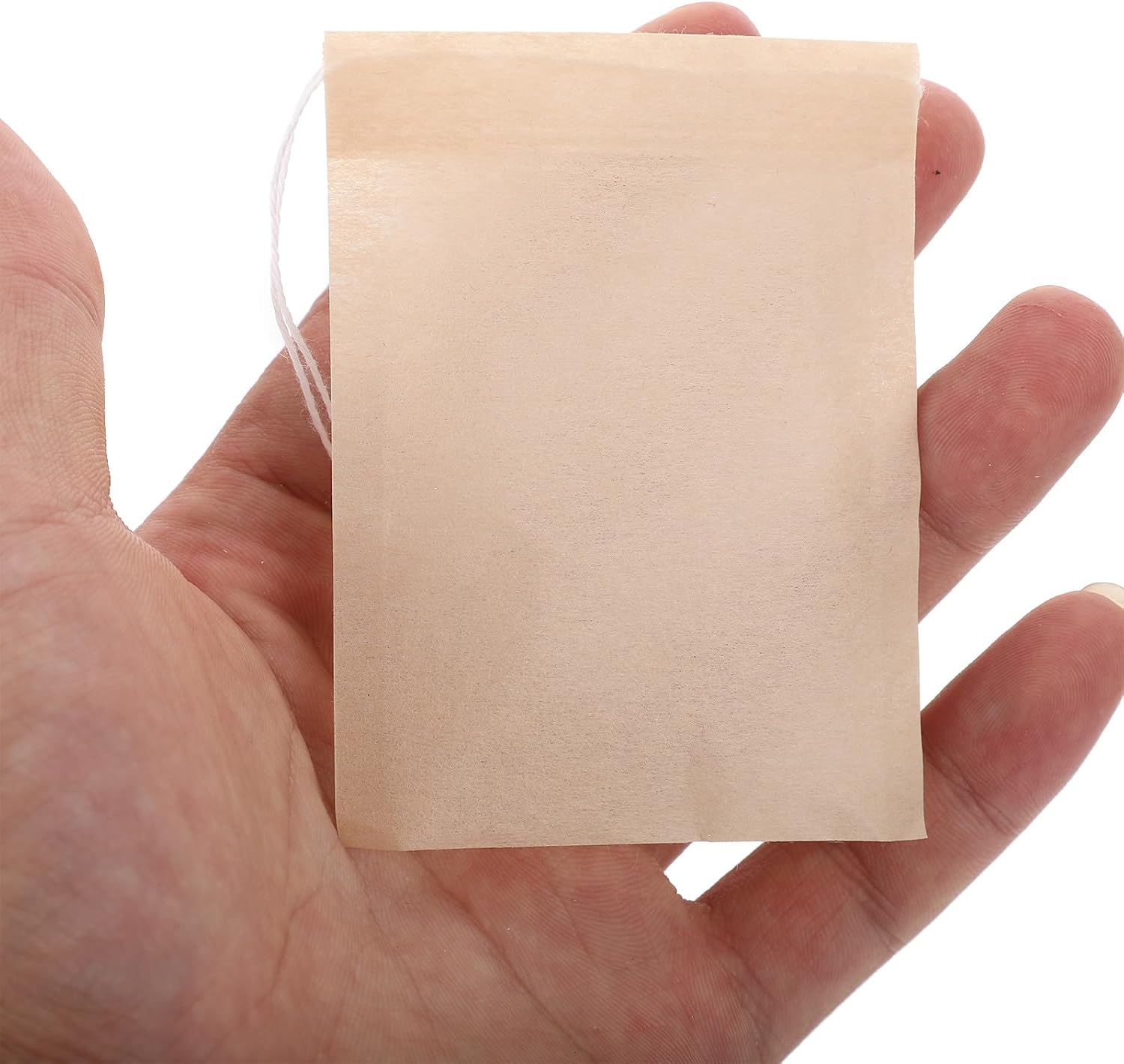 KOCKSHION 100Pcs Drawstring Seal Filter Bags for Loose Leaf Tea and Coffee Natural Color Disposable Tea Infuser Bags 6X8Cm Suitable for Home Brewing image number 3