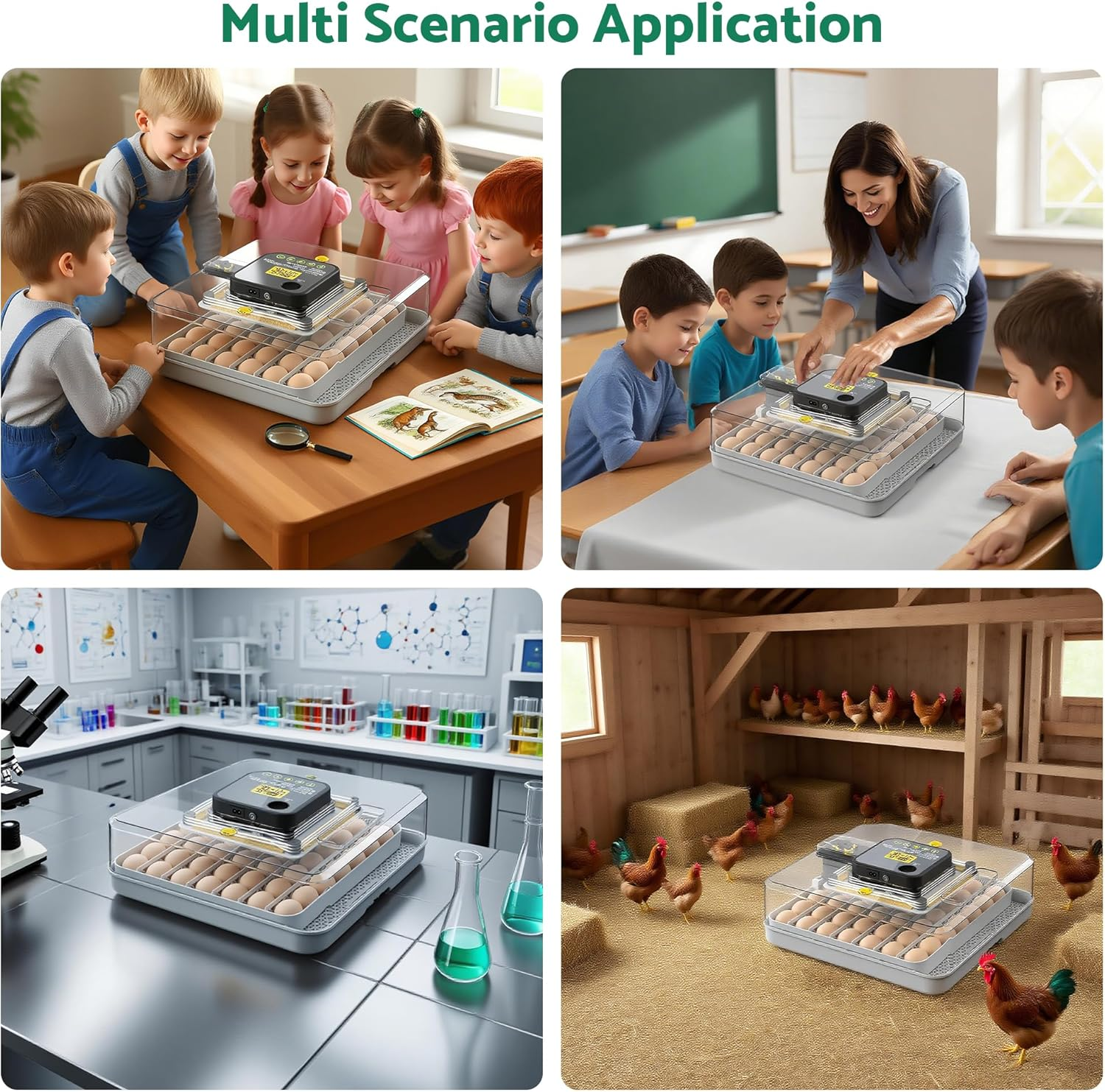 Advwin Incubator for Hatching Eggs, 48 Egg Incubator with Automatic Egg Turning and Humidity Temperature Control, Egg Candler, Chicken Incubator for Ducks/Quail/Goose, 360&deg; View with Clear Window image number 4