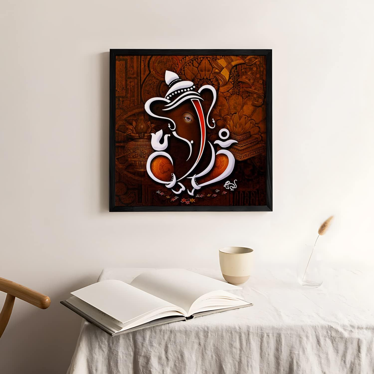 Ritwikas Floral Art Lord Ganesha Mattetextured Frame Painting image number 6