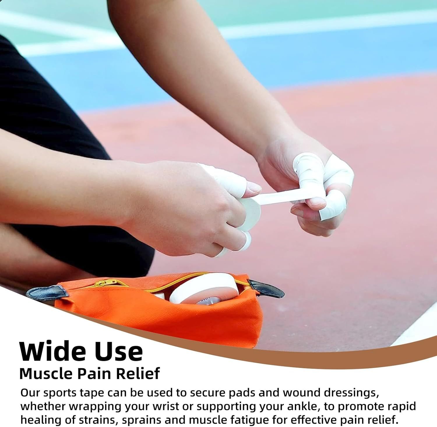 Hzqzaoan 4 Rolls 1.5Cm X 5M Sports Finger Tape - Breathable Self-Adhesive Non-Woven Tape for Rock Climbing, BJJ & Martial Arts | Strong Athletic Finger Tape for Ankle, Wrist Support (White) image number 4