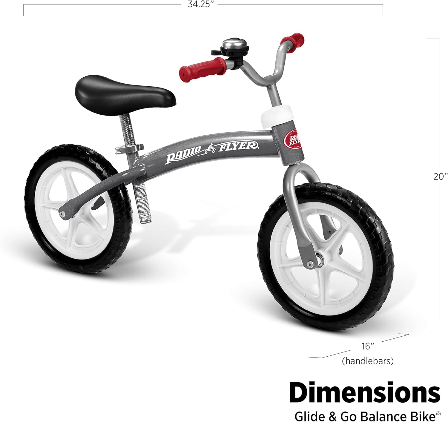 Radio Flyer Balance Bike Glide and Go, Gray image number 2