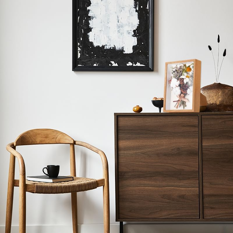 Box Frame, Flower Frame, 3D Picture Frame, Box Picture Frame for Dried Flowers, Crafts, Photos, Money, and Stamps. Great as a Gift for Friends or as Room Decor (Nut-Brown) image number 2