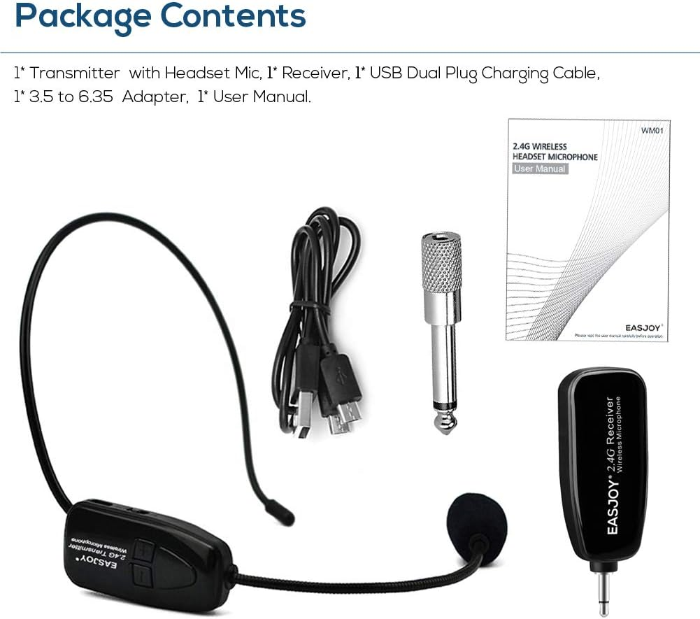 2.4G Wireless Microphone Headset Mic for Voice Amplifierspeaker Karaoke Computer Teaching Meetingyoga Singing image number 3