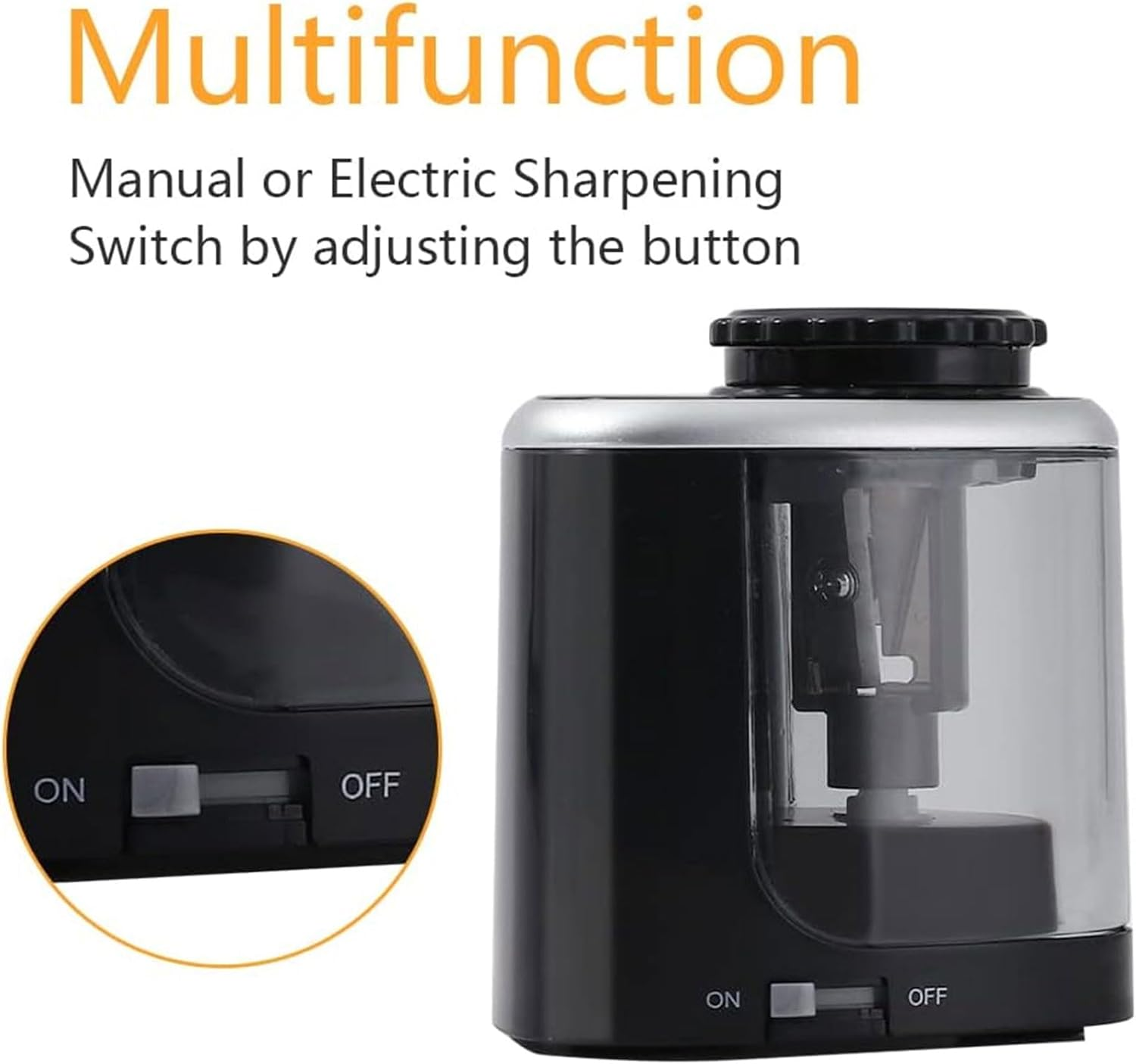 Annuoyi Electric Pencil Sharpener,Pencil Sharpener with Durable Blade to Fast Sharpen, Battery Operated Automatic Sharpener for No.2/Colored Pencils(6-8Mm), School/Classroom/Office/Home image number 3