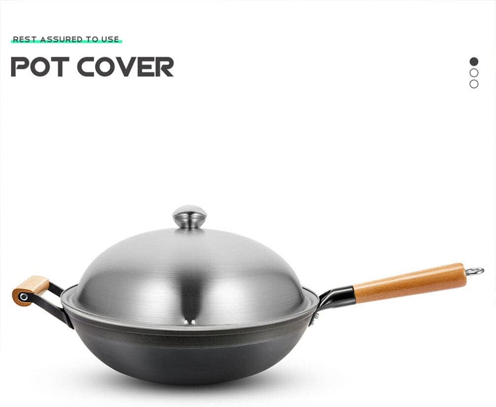 Luxshiny 12.6 Inch Stainless Steel Pot Lid Universal Pan Cover with Anti-Scald Handle for Wok Steamer Stockpot Kitchen Supplies image number 1