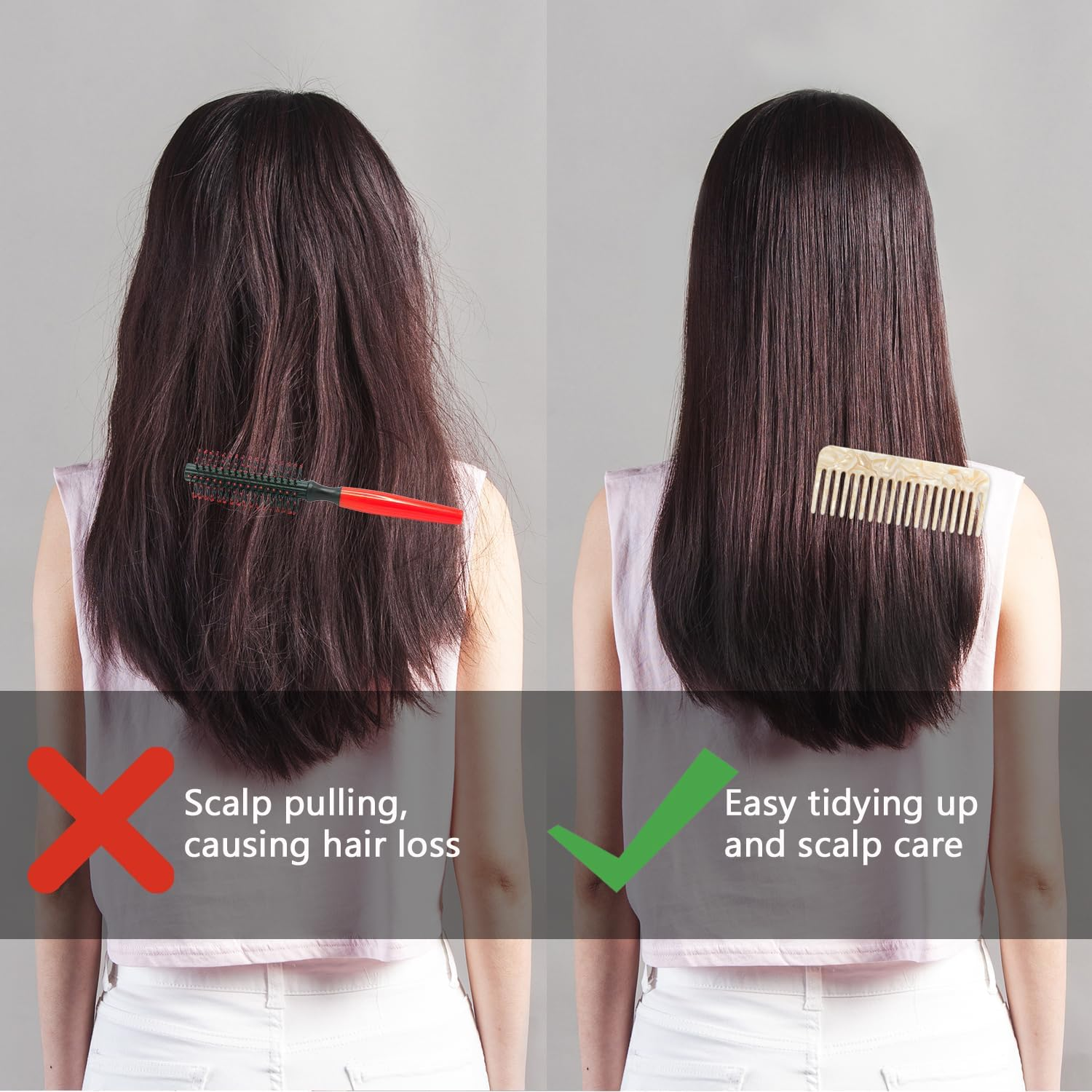 ALLY-MAGIC Wide Tooth Comb Large Hair Detangling Comb No Handle Detangler Combs for Curly Wet Dry Thick Curly Wavy Hair Y4-FXFS (White) image number 5