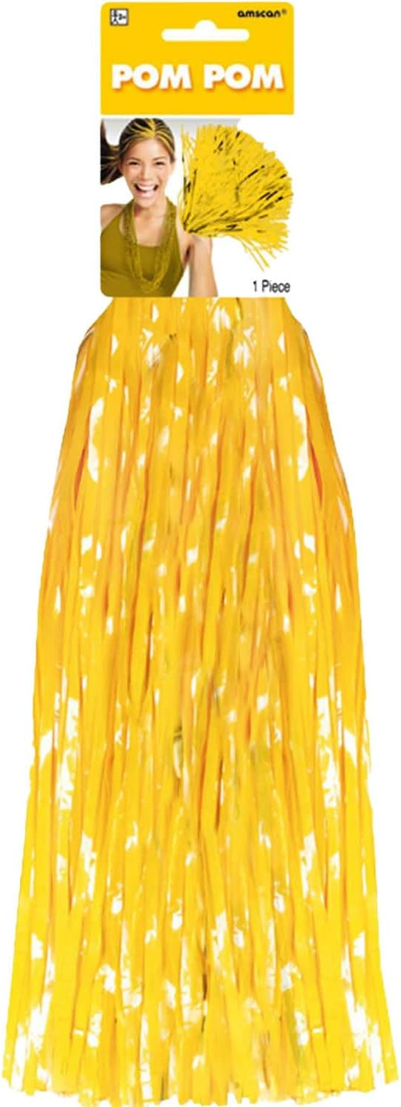 Amscan Perfect Team Spirit Metallic Cheer Pom-Pom, Yellow image number 6