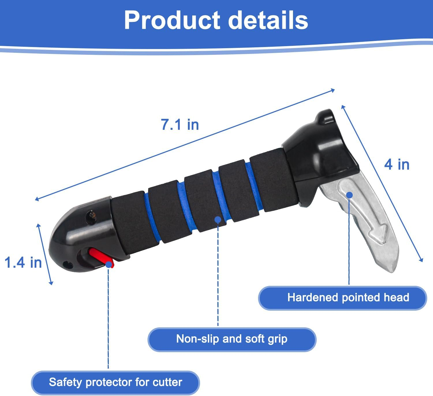 3 in 1 Car Door Handle for Elderly, Car Cane, Assist Support for Seniors and Handicapped, Window Breaker Seatbelt Cutter image number 1