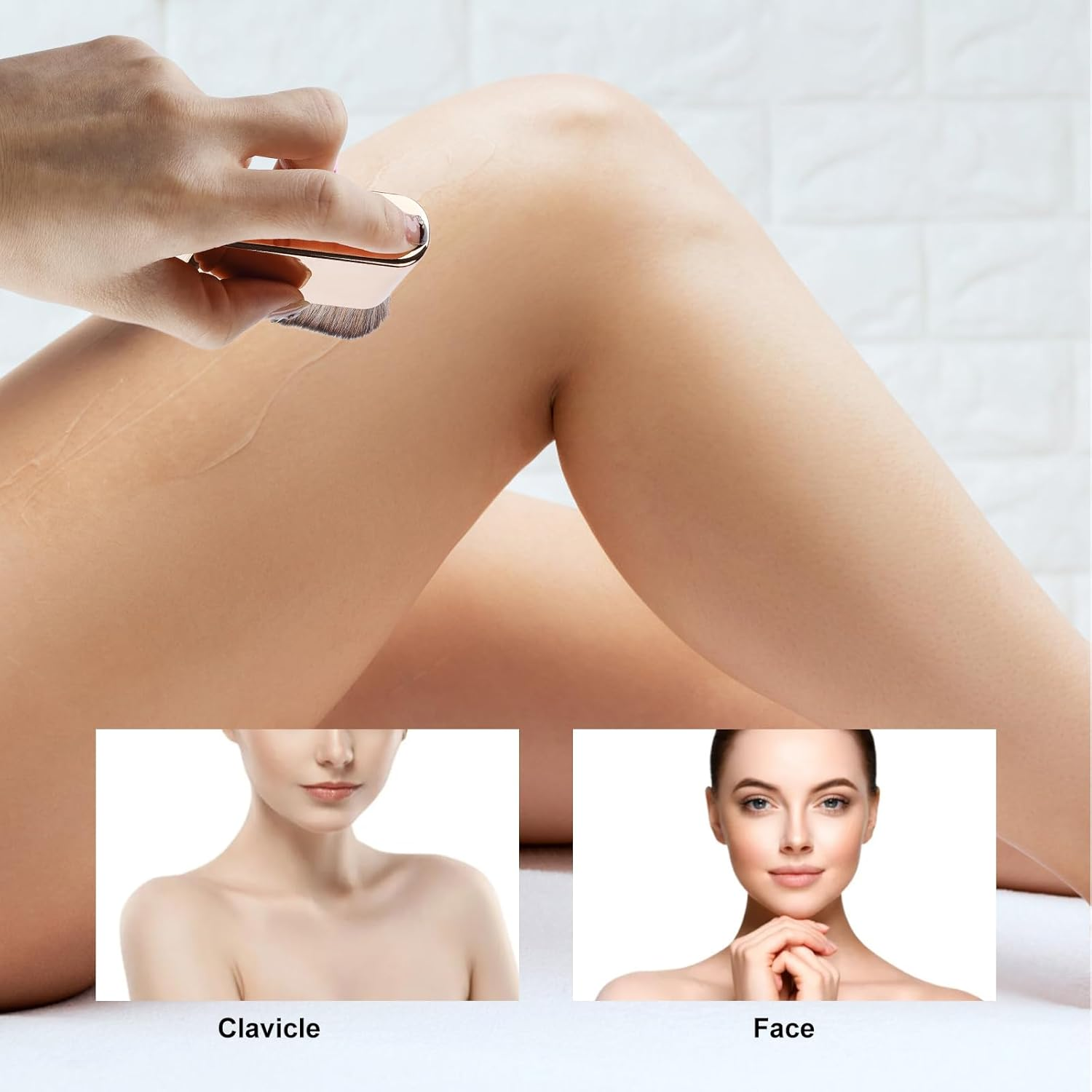 Self Tanning Brush, Soft Self Tanner Brush Applicator Portable Tanning Brush Foundation Body Makeup Brushes for Face and Body (Rose Gold) image number 2