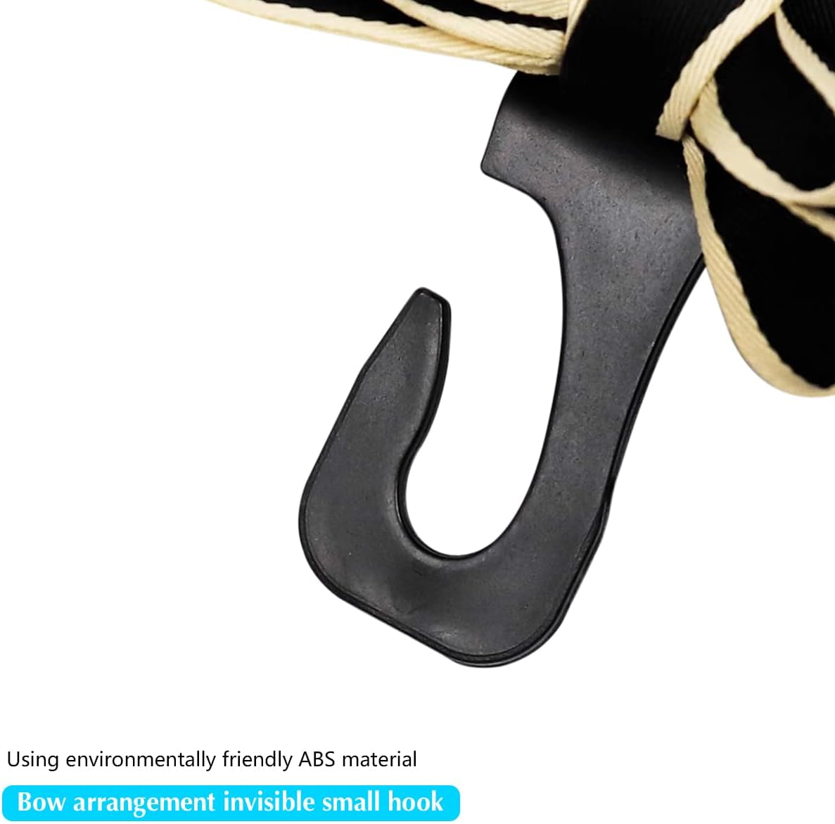 Mandark 2PCS Car Seat Headrest Hooks, Cute Bow Vehicle Hooks for Purses and Bags, Automotive Purse Hook Hanger Interior Decoration Accessories, Universal for SUV, Sedan, Truck (Black Line) image number 2