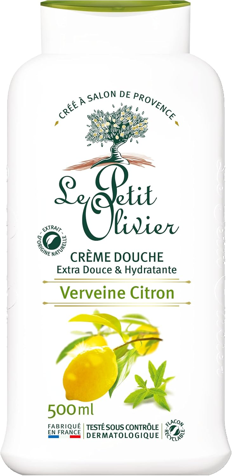 Le Petit Olivier Cr&eacute;me Douche Extra Douce Verveine Citron 500 Ml image number 1