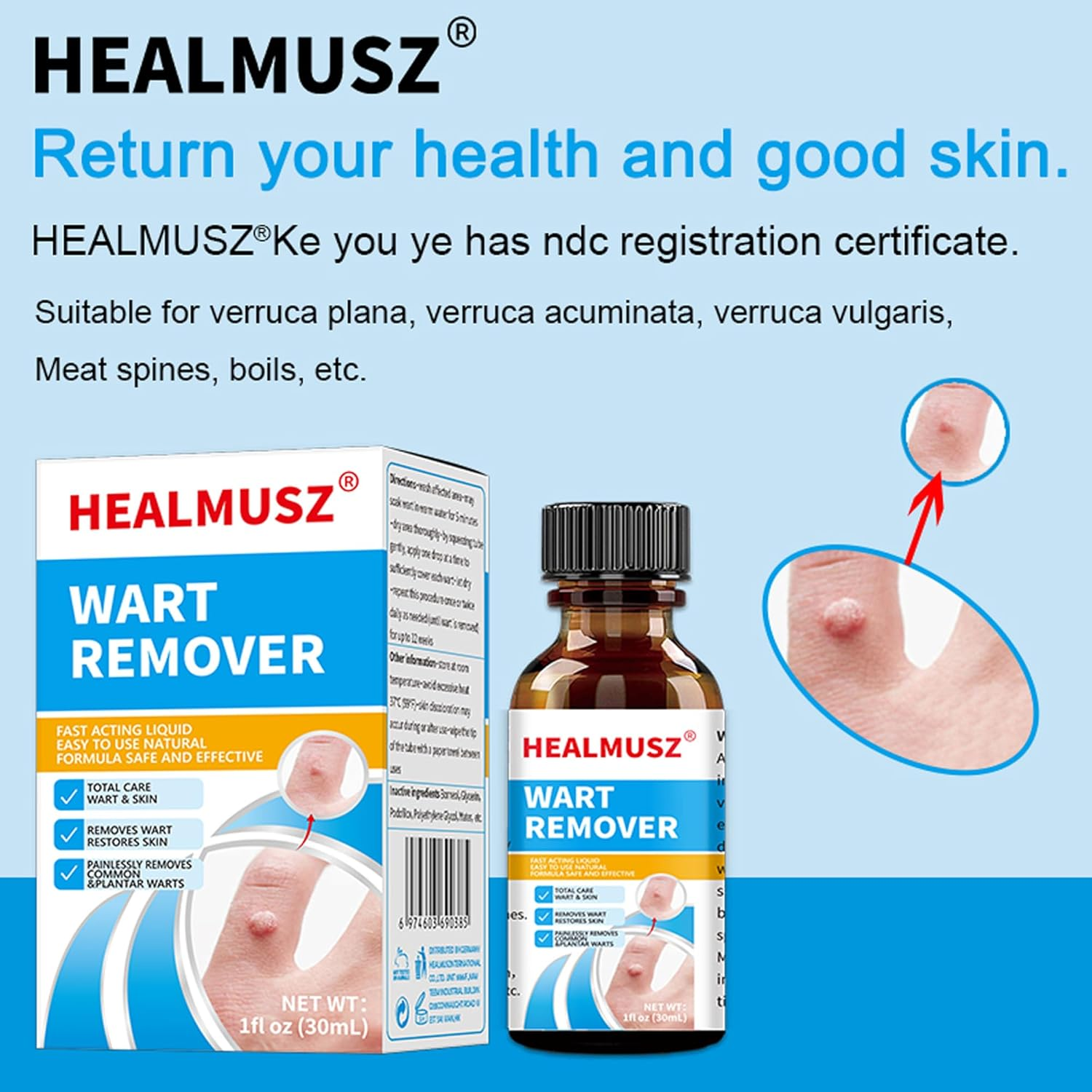 Skin-Tag-Remover, Wart Remover, Mole & Wart-Remover Liquid, Fast-Acting Skin-Tag-Remover for Tag Removal & Verruca-Treatment image number 3