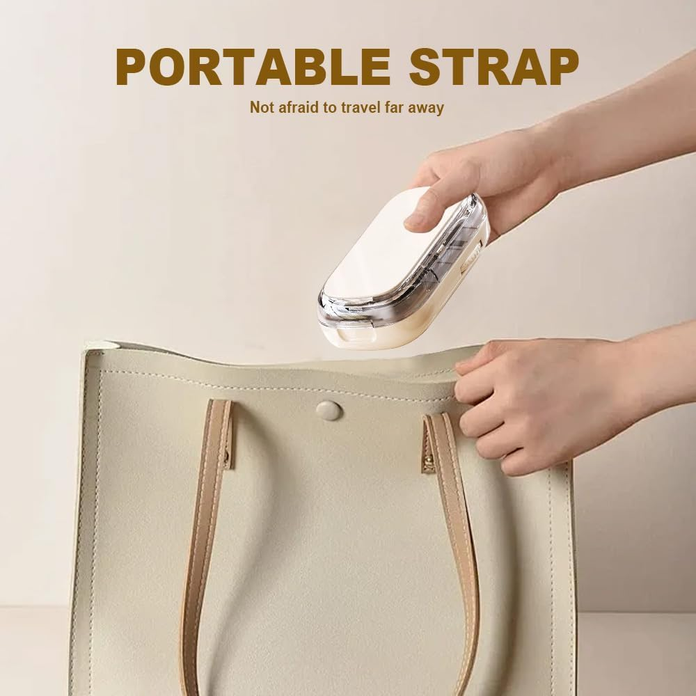 2025 Upgraded Portable Pill Cutter, Pill Splitter for Large Small Tiny Pills, 2 in 1 Pills Cutter & Storage Organizer for Purse Pocket Home Travel (Black-1/2) image number 2