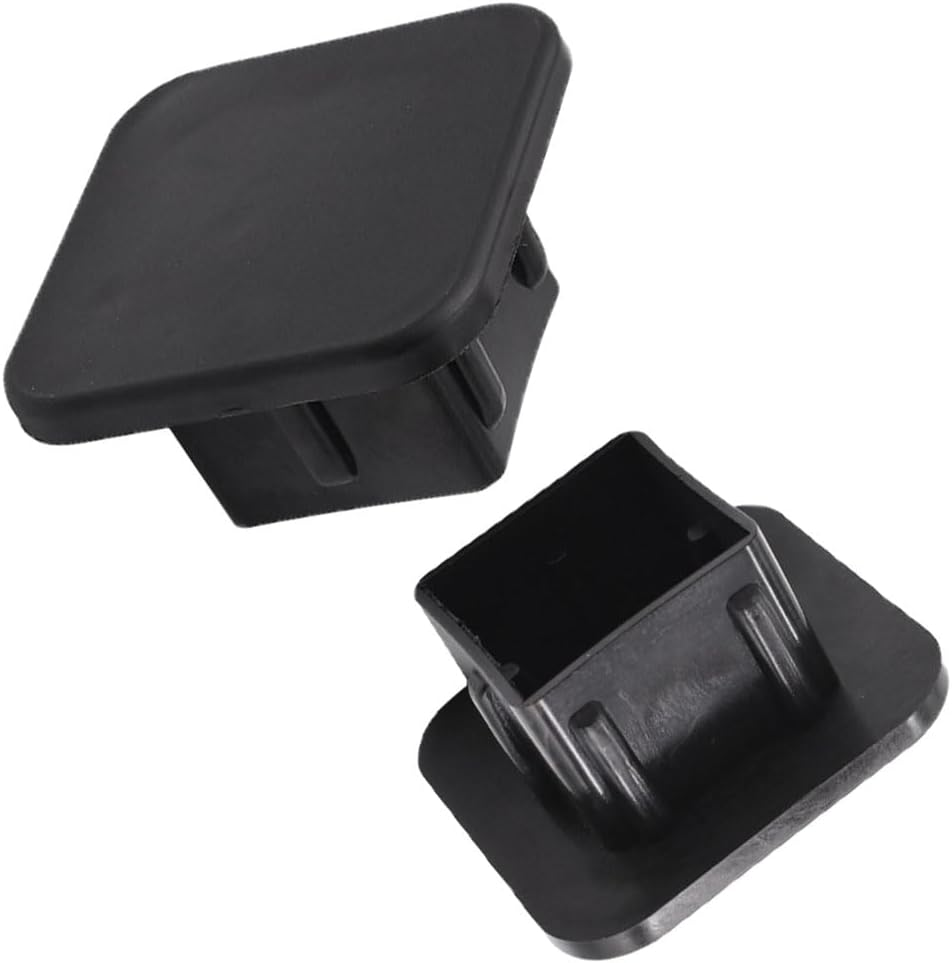 2 Pcs Black Tow Receiver Tube Plug Cap, 2 Inch Trailer Hitch Tube Cover Plug Cap, Trailer Hitch Cover Tube Plug Insert for Most Cars
