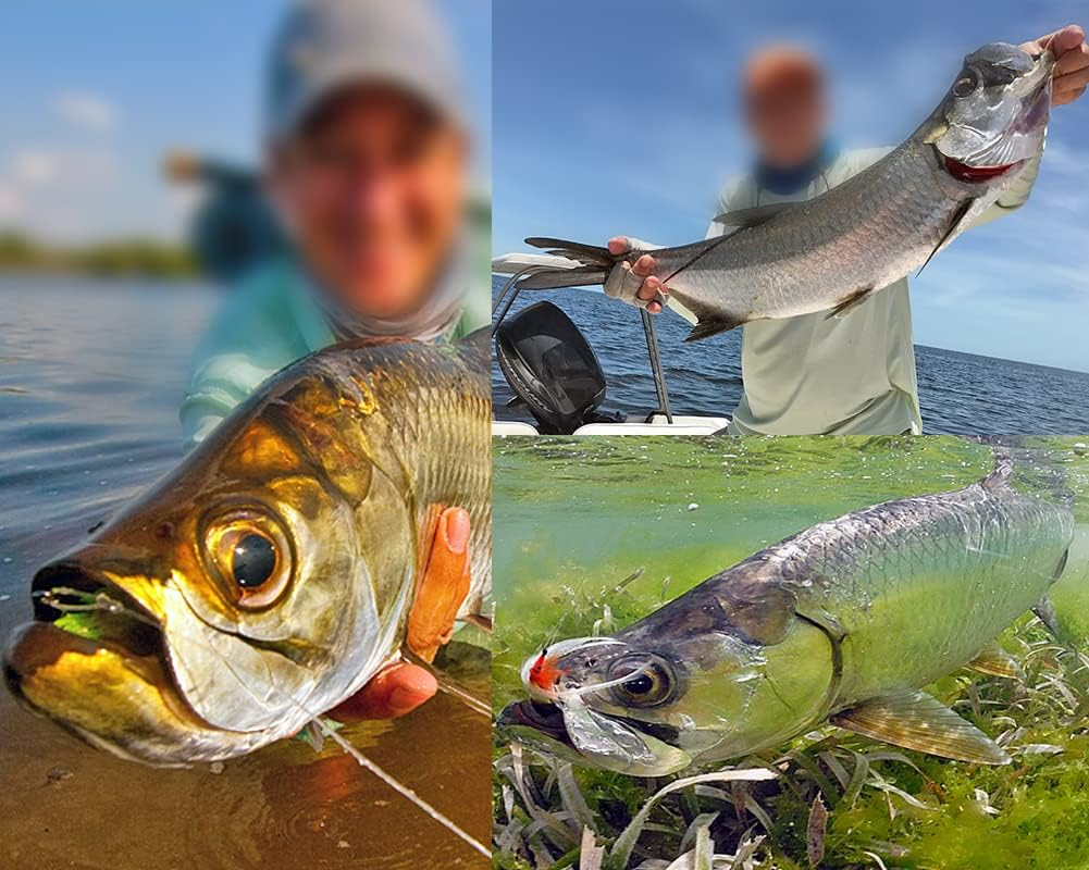 YZD Tarpon Flies Ultra Realistic Shrimp Flies Saltwater Fly Fishing Big Saltwater Flies Fly Fishing Lures Bonefish Flies Redfish Flies Snook Fly Lure Hooks image number 3