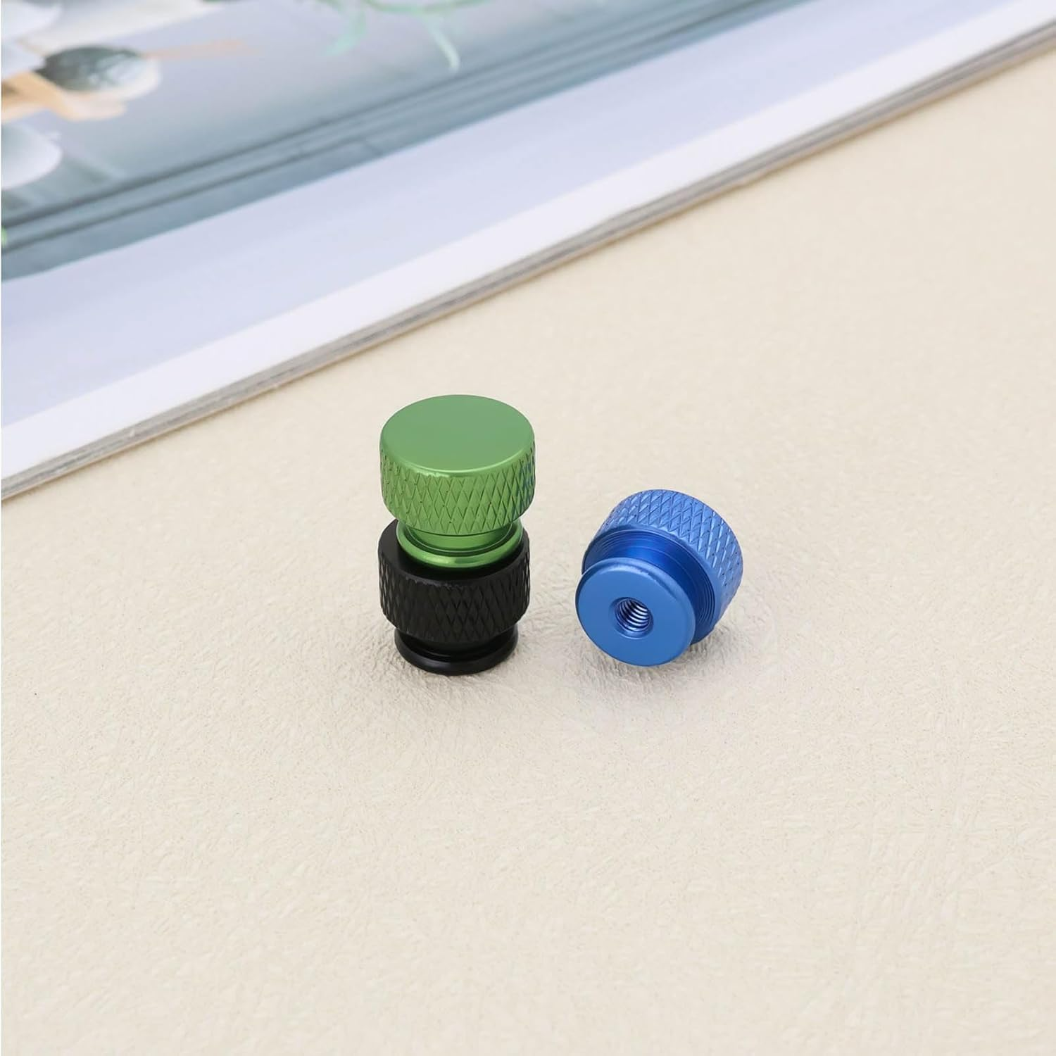 SING F LTD 10PCS Knurled Thumb Nut M4X0.7Mm Aluminum Alloy with Collar High Head Blind Hole Knurled Thumb Nuts 10X10X12.05Mm for Computer Case image number 2