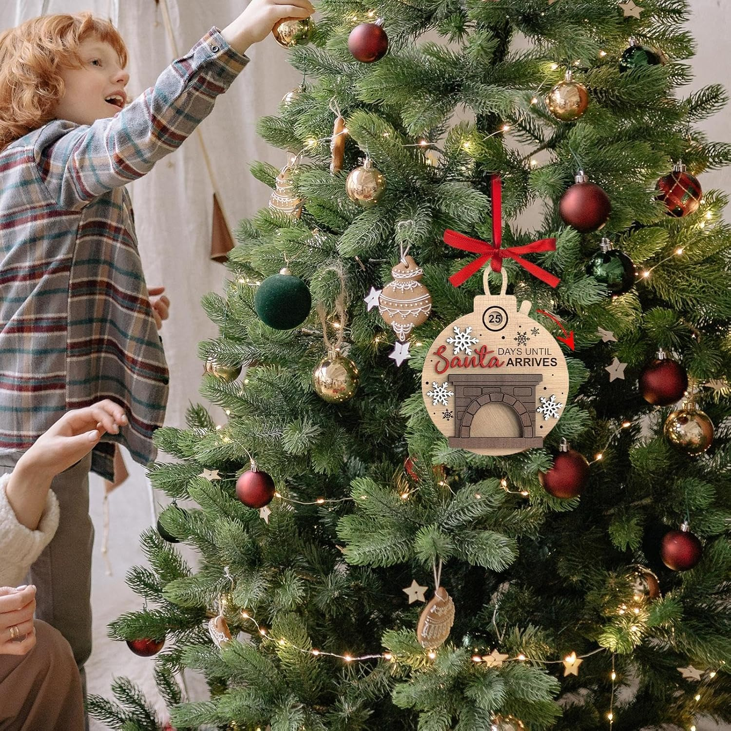 Christmas Ornaments,Christmas Countdown Decorations for Tree - Christmas Tree Decor, Cute Advent Decorations for Home Door Wall Decoration image number 4